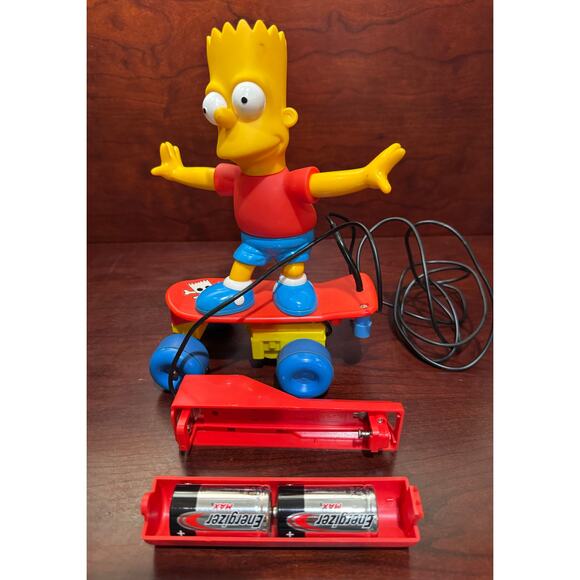 The Simpsons Bart Simpson Figure Remote Control Skateboard Toy Mattel 1990 Works - Picture 7 of 7